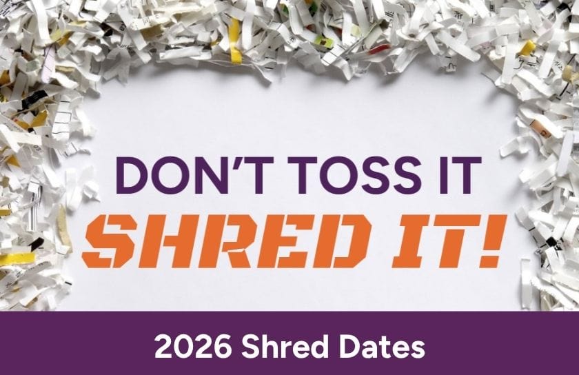2026 Shred Dates