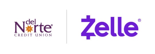 Del Norte Credit Union and Zelle dual logo