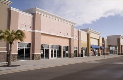 Exterior of strip mall