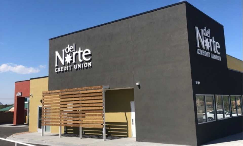 Exterior photo of Del Norte Credit Union branch in Espanola New Mexico