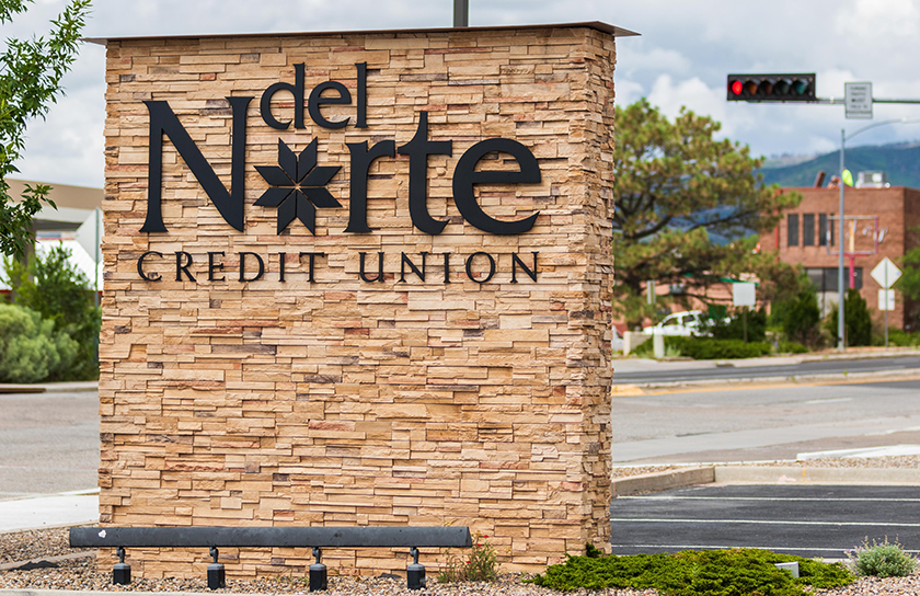 DNCU Monument Sign Outside of DNCU branch in Los Alamos New Mexico