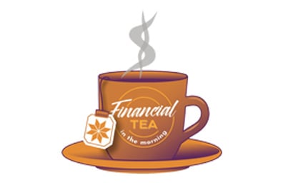 Financial Tea In The Morning Cartoon Cup With Tea Bag