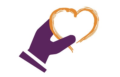 Del Norte LOV Foundation Hand Holding Heart Logo