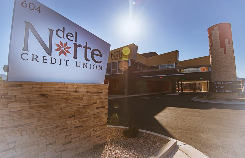 Exterior of DNCU branch in midtown Santa Fe New Mexico