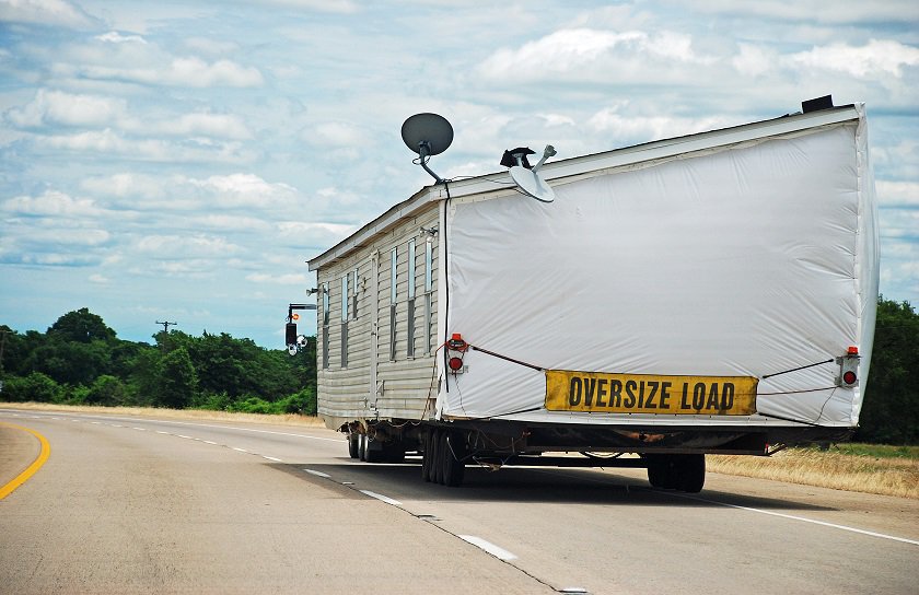 Mobile Home Being Moved