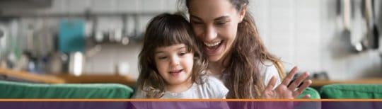 Mother and daughter at home