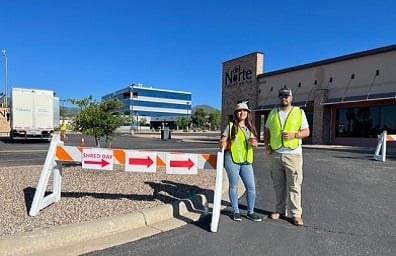 Staff direct a Shred event