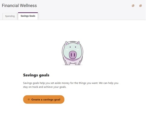 Savings Goals option in Financial Wellness