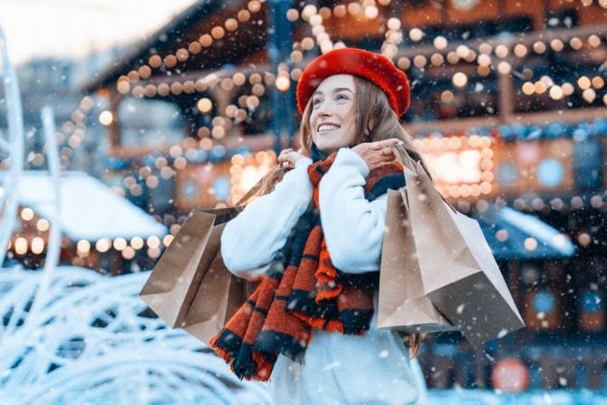 Shopping in the snow