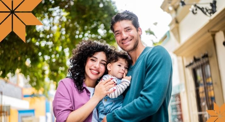 Young couple with a child