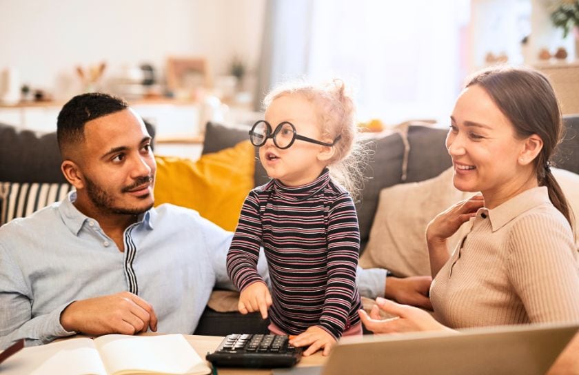 Mom and Dad do their taxes with Del Norte Credit Union's link, to save money.