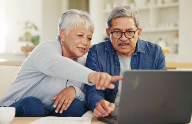 Husband and wife planning their futures.