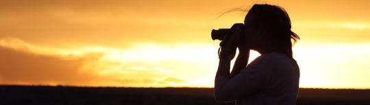 Photographer at sunset in New Mexico