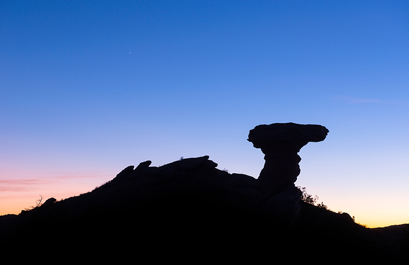 Camel rock in pojoaque new mexico during sunset